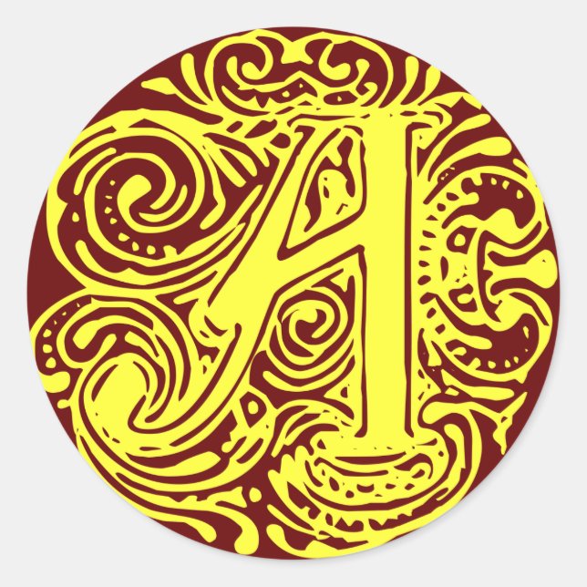 Monarchia Yellow "A" Runder Aufkleber (Vorderseite)