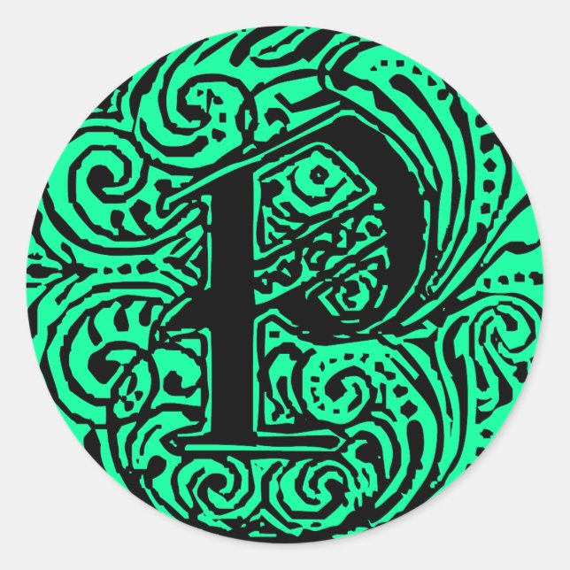 Monarchie "P" Runder Aufkleber (Vorderseite)