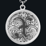 Monarchie "X" Monogram Pendant Necklace Versilberte Kette<br><div class="desc">Extravaganter Letter Monogram Schriftart genannt Monarchia. Ein Viktorianischer Vintager Stiltext. Passen Sie dies mit Ihren Bildern oder Texten an. Dieses Design auf jedes Produkt übertragen.</div>