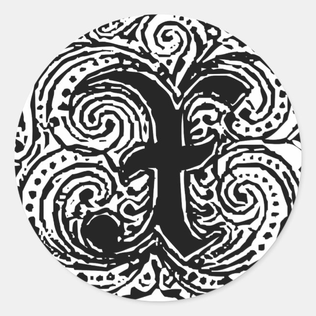 Monarchie "X" Runder Aufkleber (Vorderseite)