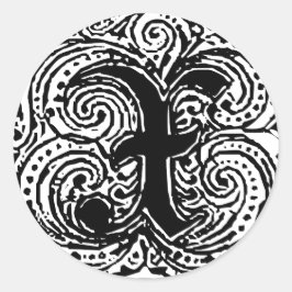 Monarchie "X" Runder Aufkleber