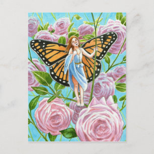 Monarchmärchen zwischen den Rose Postkarte