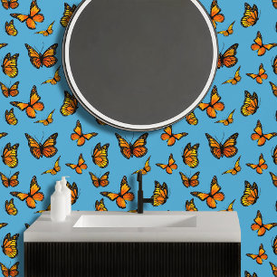 Monarchs Blue Orange Butterflies Tapete
