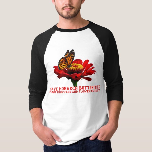 Monarchschmetterling auf Blume T-Shirt (Vorderseite)