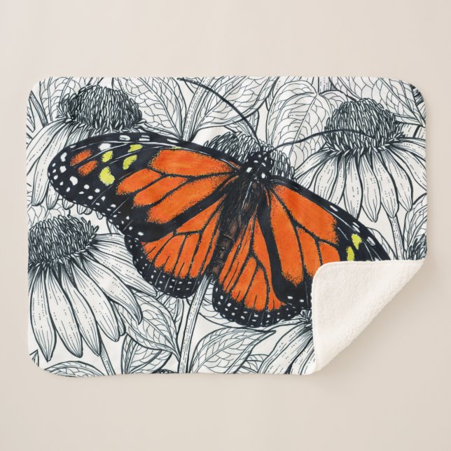 Monarchschmetterling auf Konfödermassen Sherpadecke (Vorderseite (Horizontal))