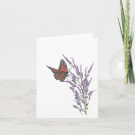 Monarchschmetterling auf Lavendel Blume - Karte