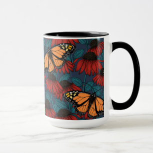 Monarchschmetterling auf roten Konfektoren Tasse