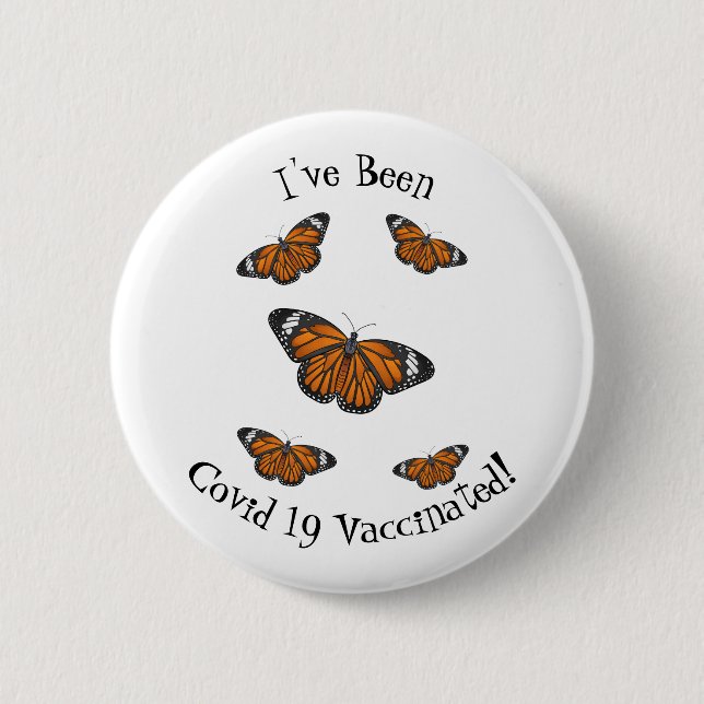 Monarchschmetterling-Cartoon Button (Vorderseite)