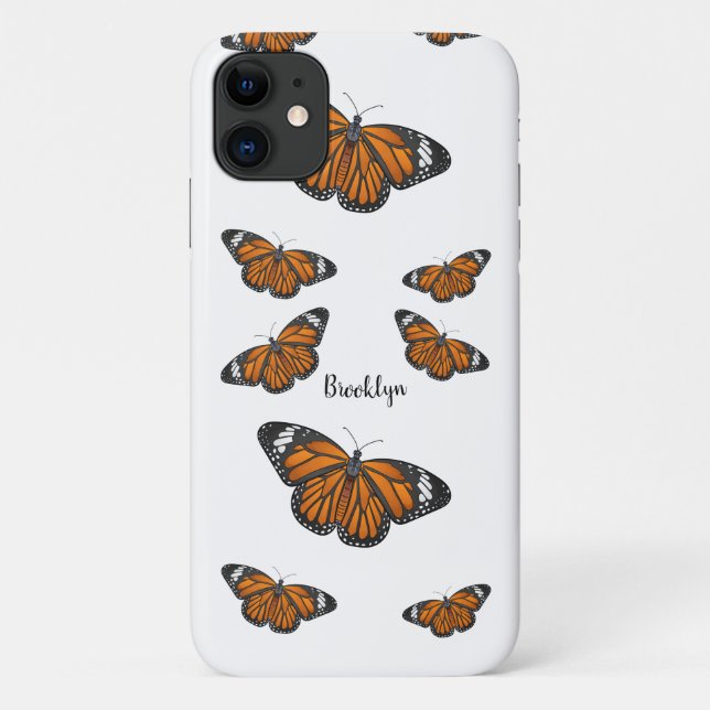 Monarchschmetterling-Cartoon Case-Mate iPhone Hülle (Rückseite)