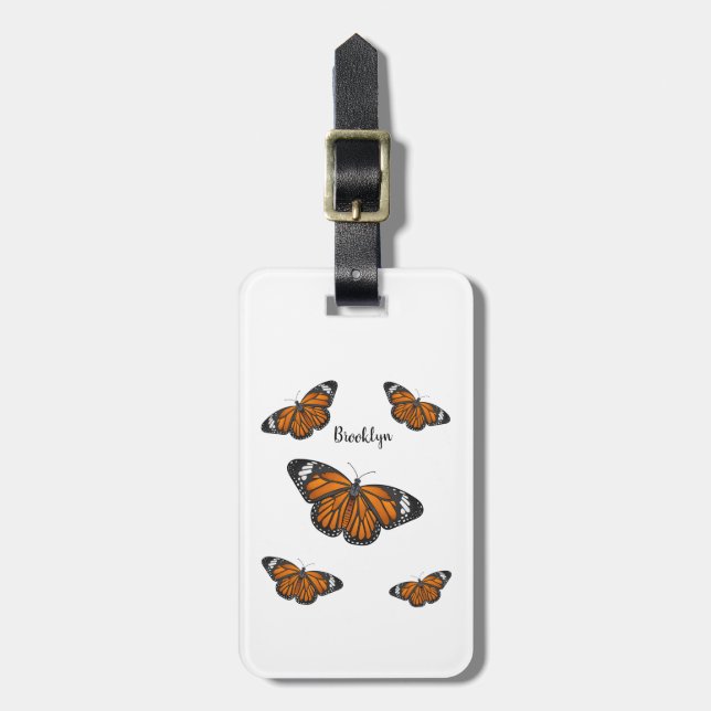 Monarchschmetterling-Cartoon Gepäckanhänger (Vorderseite vertikal)