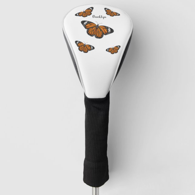 Monarchschmetterling-Cartoon Golf Headcover (Vorderseite)