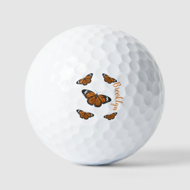 Monarchschmetterling-Cartoon Golfball (Vorderseite)