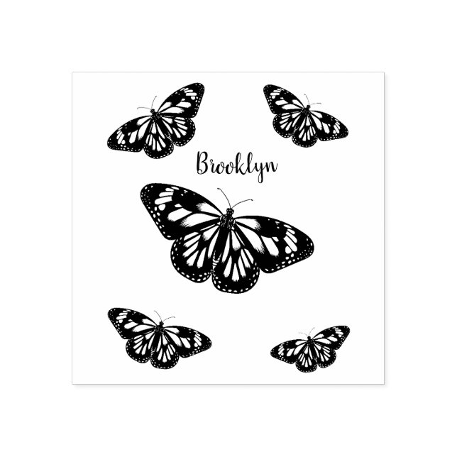 Monarchschmetterling-Cartoon Gummistempel (Prägung)