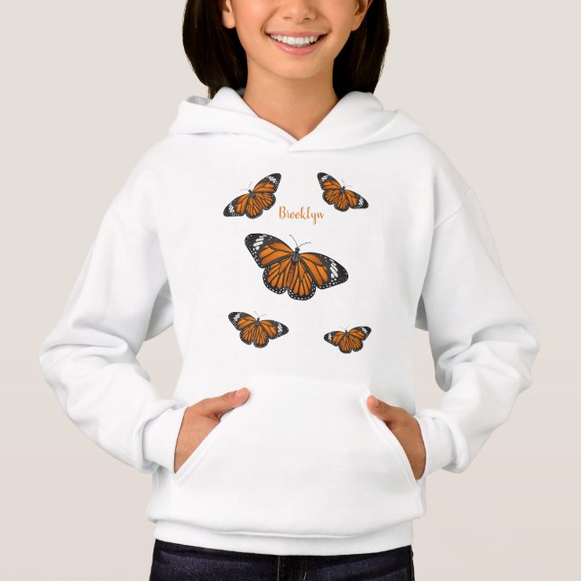 Monarchschmetterling-Cartoon Hoodie (Vorderseite)