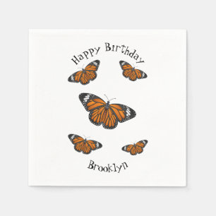 Monarchschmetterling-Cartoon Serviette