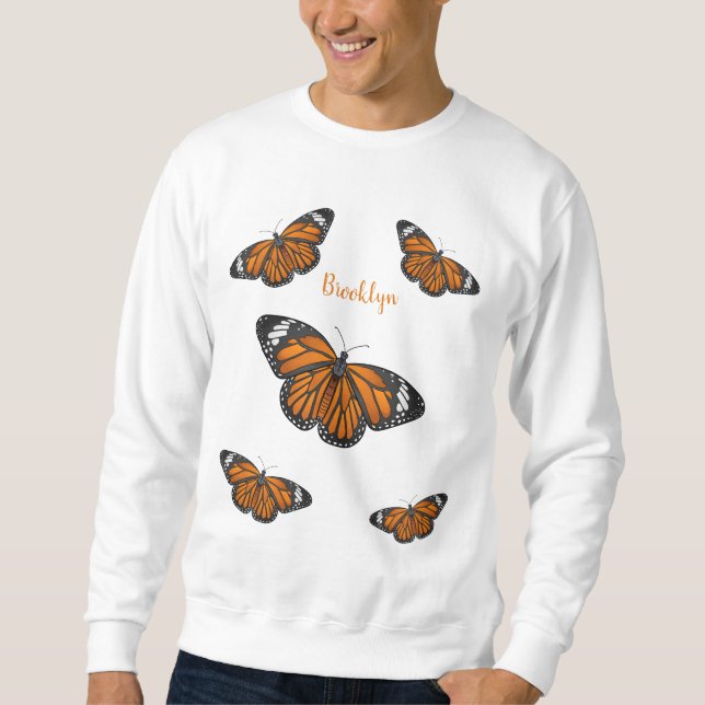 Monarchschmetterling-Cartoon Sweatshirt (Vorderseite)