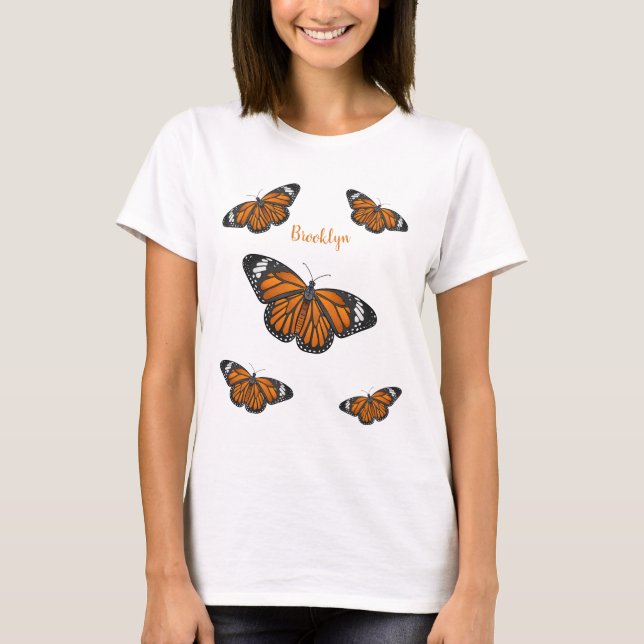 Monarchschmetterling-Cartoon T-Shirt (Vorderseite)
