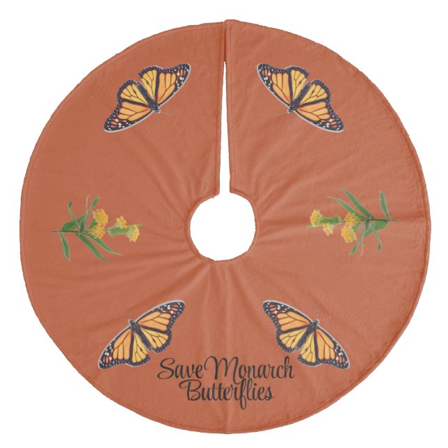 Monarchschmetterling Fleece Weihnachtsbaumdecke (Vorderseite)