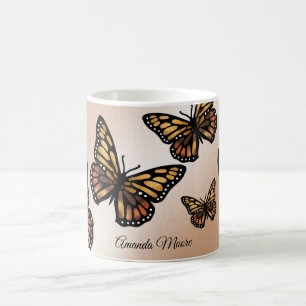 Monarchschmetterling Goldflügel Sommernatur Kaffeetasse