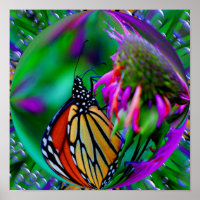 Monarchschmetterling in einer Blase Abstrakter Nat