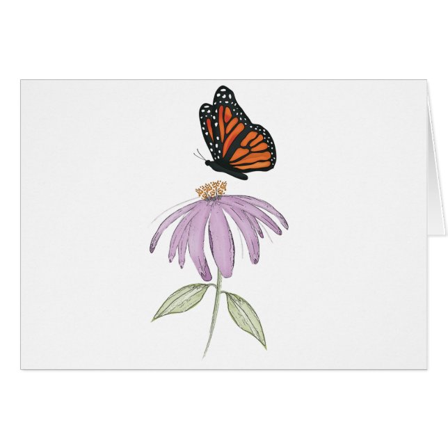 Monarchschmetterling mit Lila Kone-Blume (Vorderseite (Horizontal))
