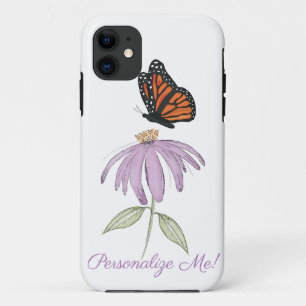 Monarchschmetterling mit Lila Kone-Blume Case-Mate iPhone Hülle