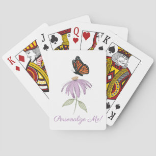 Monarchschmetterling mit Lila Kone-Blume Spielkarten