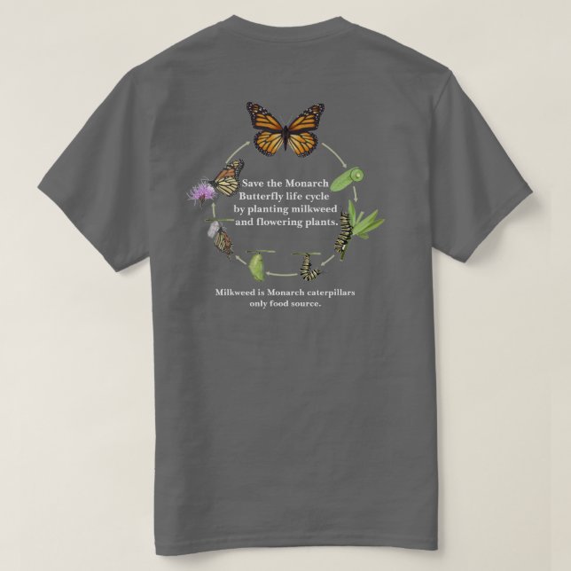 Monarchschmetterling-T - Shirt (Design Rückseite)