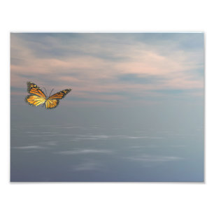 Monarchschmetterling über den Ozean Fotodruck