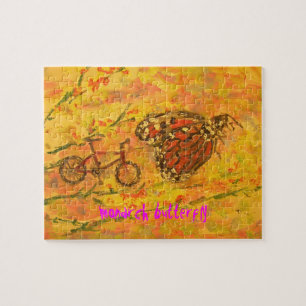 Monarchschmetterling und Fahrradkunst Puzzle