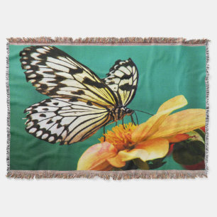 Monarchschmetterling und orangefarbene Blume Decke