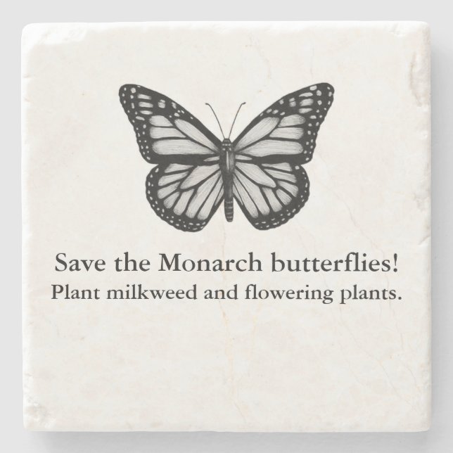 Monarchschmetterling-Untersetzer Steinuntersetzer (Vorderseite)