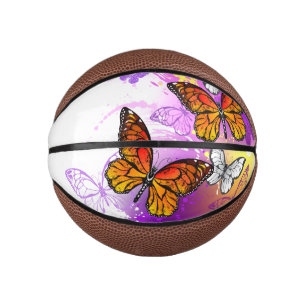 Monarchschmetterlinge auf Lila Hintergrund Mini Basketball