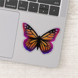 Monarchschmetterlinge   lila rosa Butterfäden Aufkleber