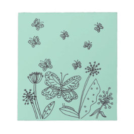 Monarchschmetterlinge und Blume Note Pad Notizblock