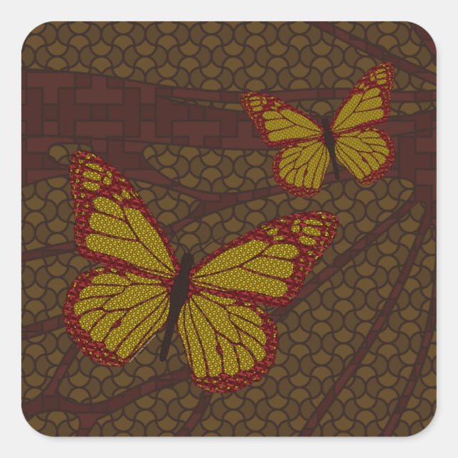 Monarchsticker Quadratischer Aufkleber (Vorderseite)
