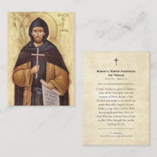 Monastic Martyr Anastasios the Persian Prayer Card Platzkarte