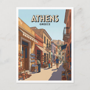 Monastiraki Flohmarkt Athen Griechenland Reise Postkarte