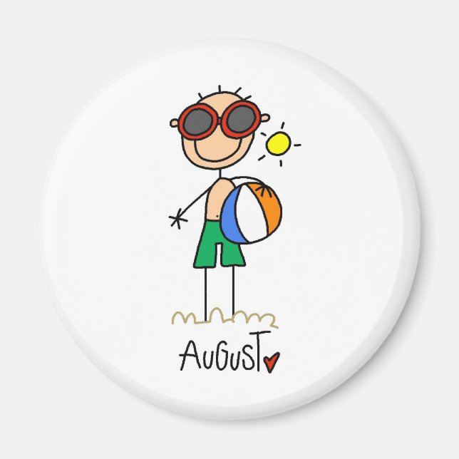 Monat August Magnet (Vorne)