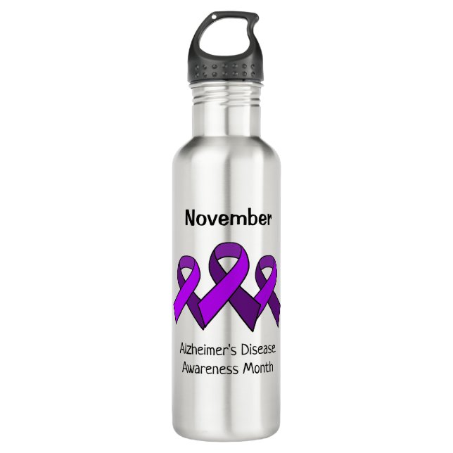 Monat der Alzheimer-Krankheit - November Edelstahlflasche (Vorderseite)
