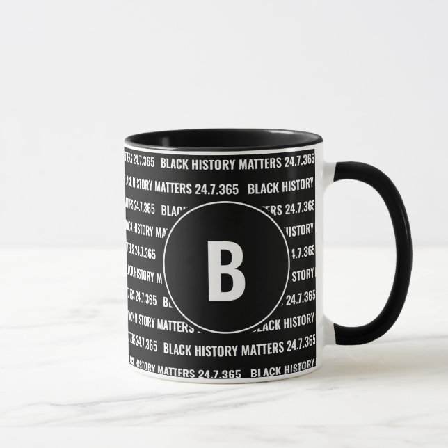 Monat der benutzerdefinierten Schwarzen Monographi Tasse (Rechts)