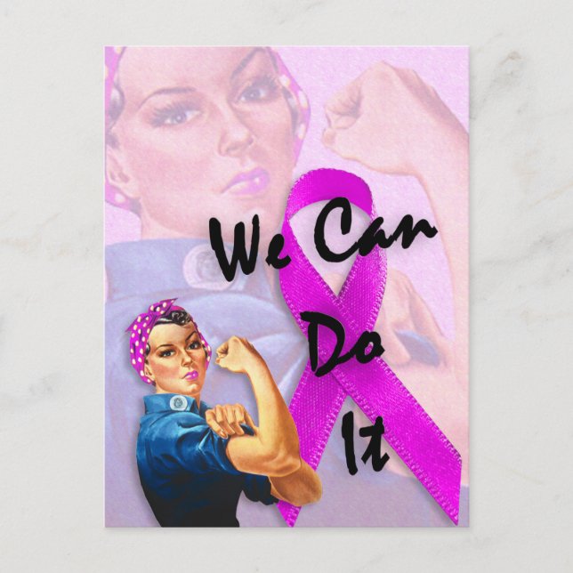 Monat der Brustkrebserkrankung, Rosie the Riveter Postkarte (Vorderseite)