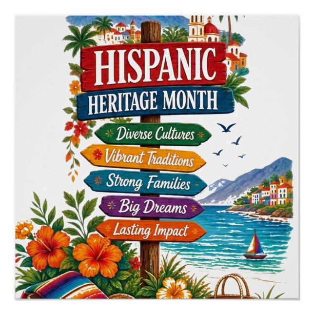 Monat der hispanischen Kultur an der Küste  Poster (Vorderseite)