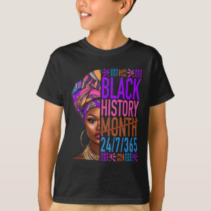 Monat der schwarzen Geschichte 24 7 365 Schwarzer  T-Shirt