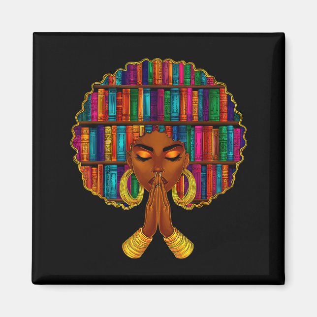 Monat der Schwarzen Geschichte Afro-Buchillustrati Magnet (Vorne)