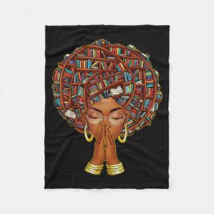 Monat der schwarzen Geschichte Afro Buchliebhaber  Fleecedecke