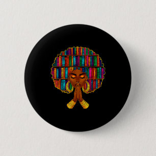 Monat der schwarzen Geschichte Afro Frauen Buchlie Button