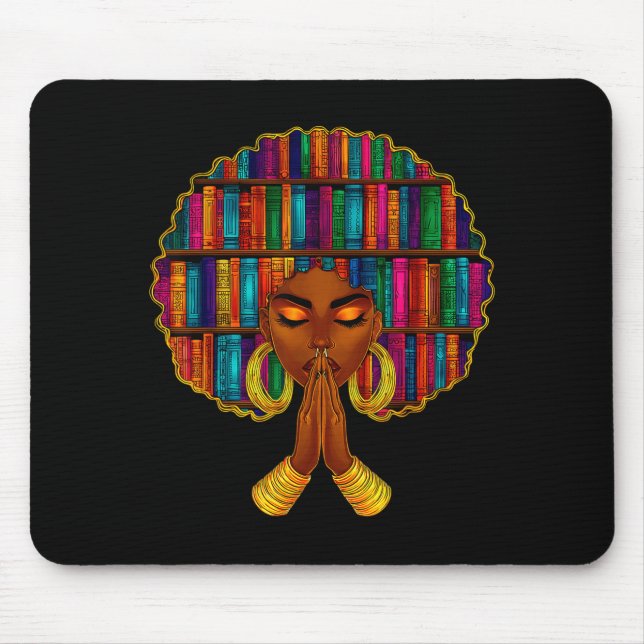 Monat der schwarzen Geschichte Afro Frauen Buchlie Mousepad (Vorne)