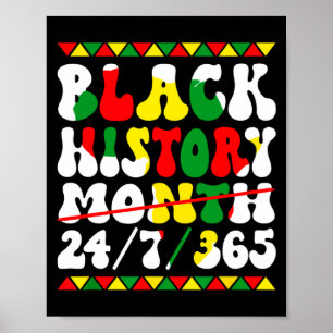 Monat der schwarzen Geschichte Afro Melanin Schwar Poster