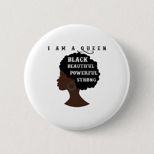 Monat der schwarzen Geschichte Afro Queen Naturhaa Button